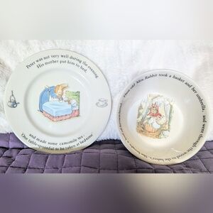 Peter Rabbit By Wedgewood - Children's Storybook Plate and Bowl Set